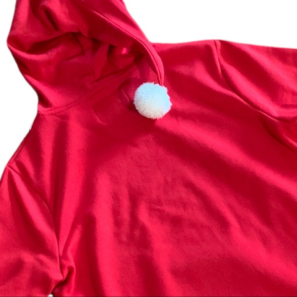 Santa Suit Pullover Sweatshirt Hoodie with Pompom Boy Youth - Picture 5 of 6